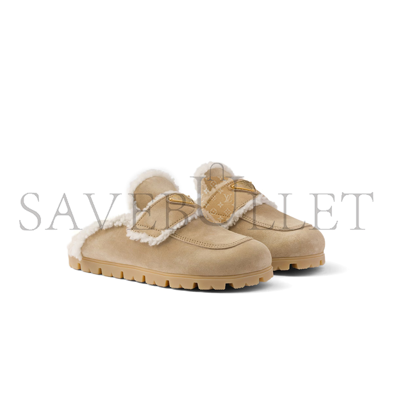 PRADA SUEDE AND SHEARLING SLIPPERS 1S711M PRADA SUEDE AND SHEARLING SLIPPERS 1S711M